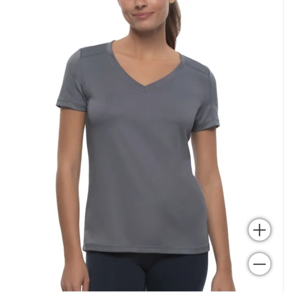 NWT TurboDry Women's Performance‎ V-Neck Tee Gray S